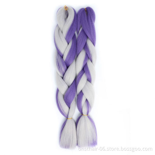 MYZYR Ombre Jumbo Braids Hair 24inch 100g Synthetic Crochet Braids Hair Extensions Fiber For Women One Tone Two Tone Three Tone